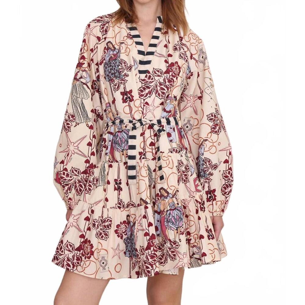 NEW VERO ALFIE epoque mini dress in ecru